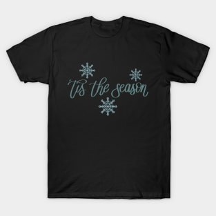 Tis the Season - Winter Snowflakes - Black T-Shirt